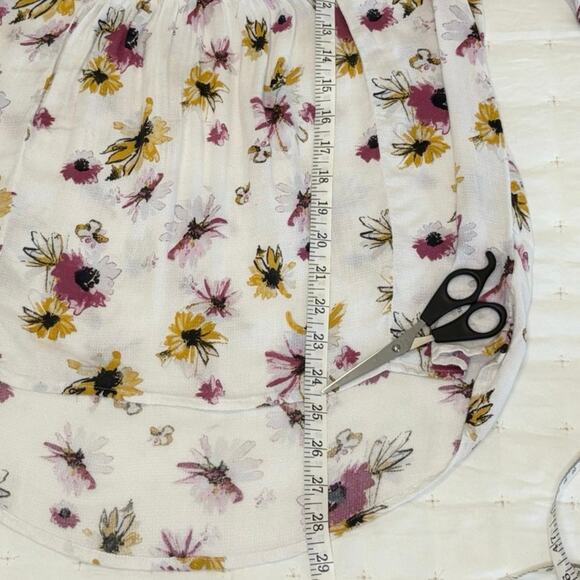 Lucky Brand Women’s M Peasant Blouse Top | White Floral Long Sleeve Boho - Picture 10 of 13